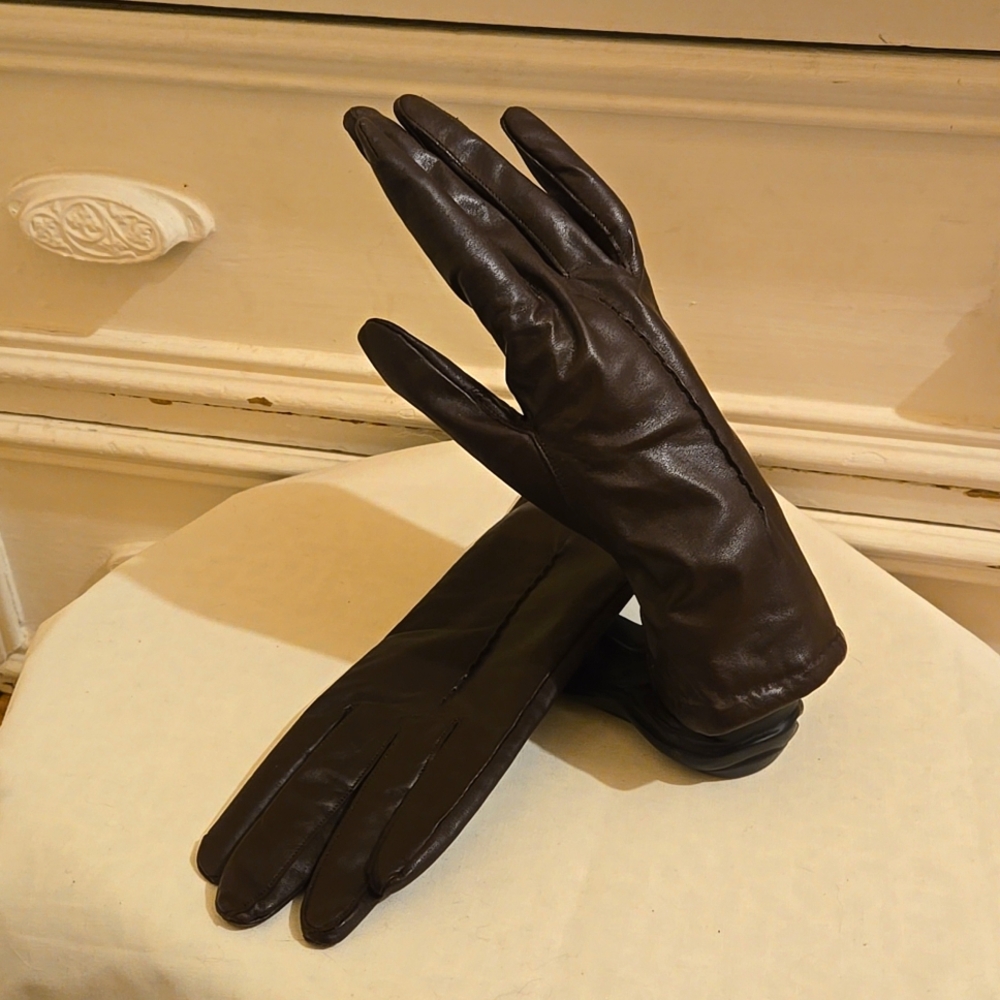 Charisma brown leather driving gloves Sz M